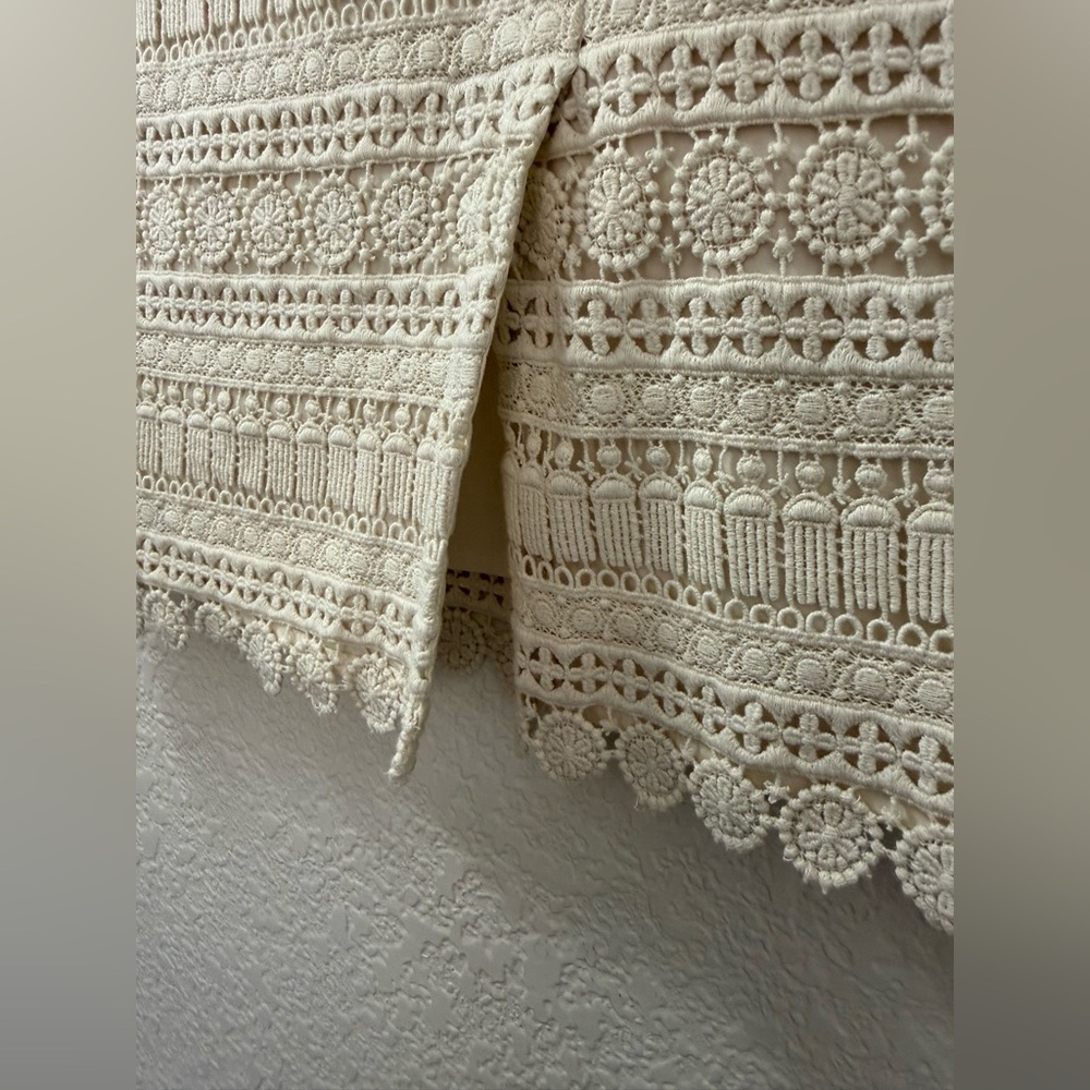 Tommy Hilfiger Cream Crochet Lace Mini Skirt |Preppy Coastal - Picture 6 of 16